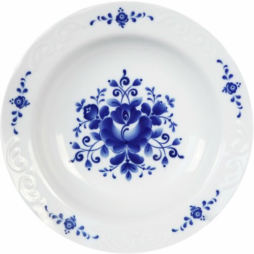 Тарелка глубокая полупорционная Надежда диаметр 220 мм Объединение гжель 740₽