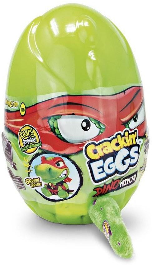 Мягкая игрушка в яйце, Динозавр, Crackin'Eggs, Ниндзя, 12 см, зеленый