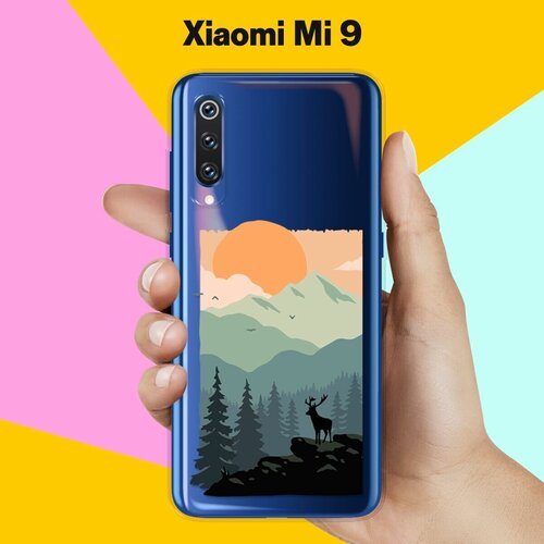 Силиконовый чехол Горы и лес на Xiaomi Mi 9 силиконовый чехол на xiaomi mi 10s сяоми ми 10s горы арт 1 прозрачный