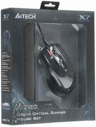 Мышь A4Tech X-7120, черный (x-710bk+x7-200mp) - фото №7