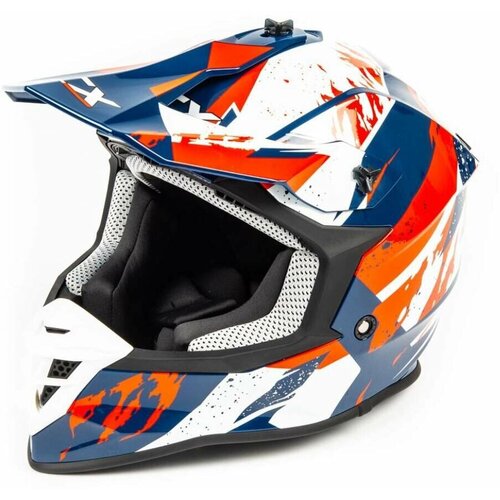 Шлем мото кроссовый GTX 633 #3 (XL) BLUE/RED WHITE
