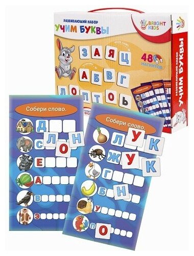 Развивающая игра Рыжий кот магнитная, Bright Kids, Учим буквы (ИН-7629)