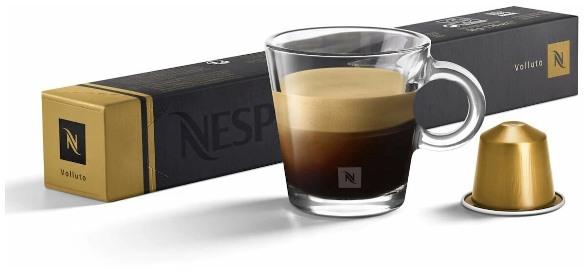 Кофе Оригинальные капсулы Nespresso Volluto для кофемашины Nespresso Original 10 капсул 1 упаковка - фотография № 1