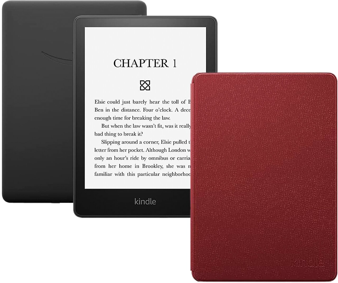 Электронная книга Amazon Kindle PaperWhite 2021 16Gb black Ad-Supported с фирменной обложкой