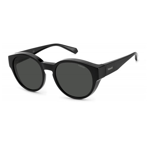 Солнцезащитные очки Polaroid, овальные, оправа: пластик, с защитой от УФ, поляризационные, для мужчин, черный