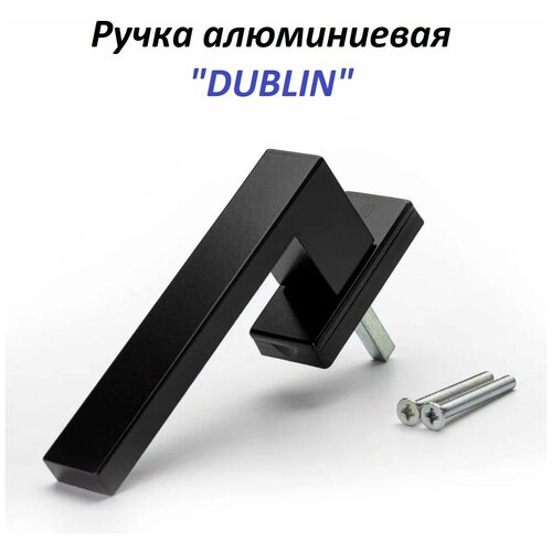 Ручка оконная Internika DUBLIN 45 мм, алюминиевая, 2 винта, черный матовый RAL9005M ручка оконная internika titan в коробке штифт 43 мм 45° овальная розетка белая 2 винта