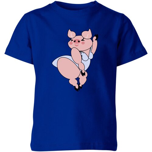 фото Детская футболка «танцующая свинка» (152, красный) us basic