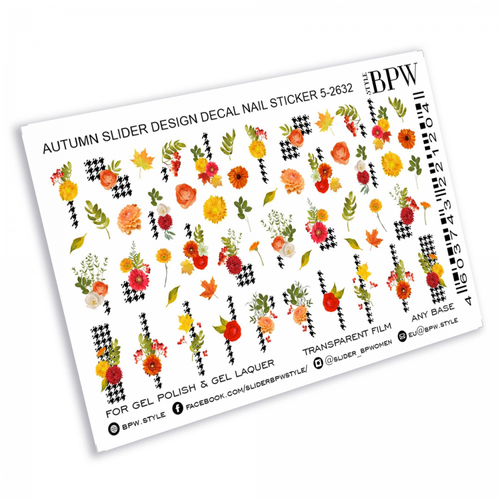 Слайдер-дизайн BPW Осенний с цветами и клеткой, sd5-2632 слайдер дизайн bpw кролик символ года 2023 sd5 2912
