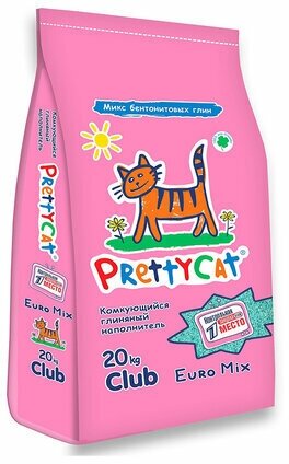 PrettyCat Наполнитель бентонитовый комкующийся Euro Mix, 20 ru - фотография № 1