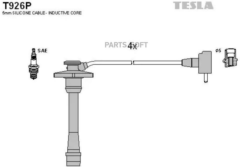 TESLA T926P T926P-TSL_к-кт проводов!\ Toyota Corolla 1.4 97-00