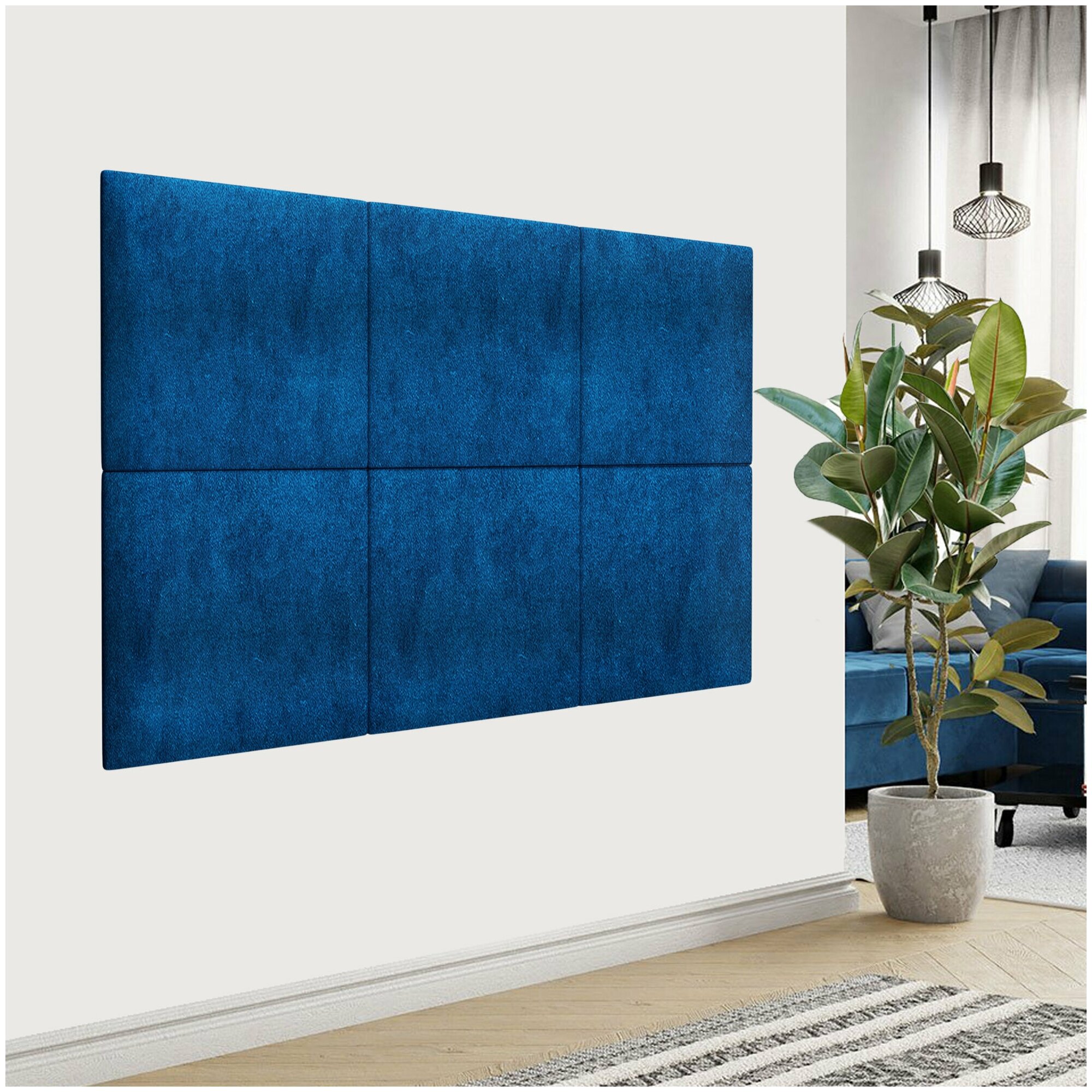 Стеновая панель Velour Blue 50х50 см 1 шт. - фотография № 1
