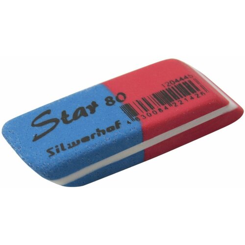 Ластик Star скошенный каучук красно-синий 41*14* 8мм (40450) (36 шт.)