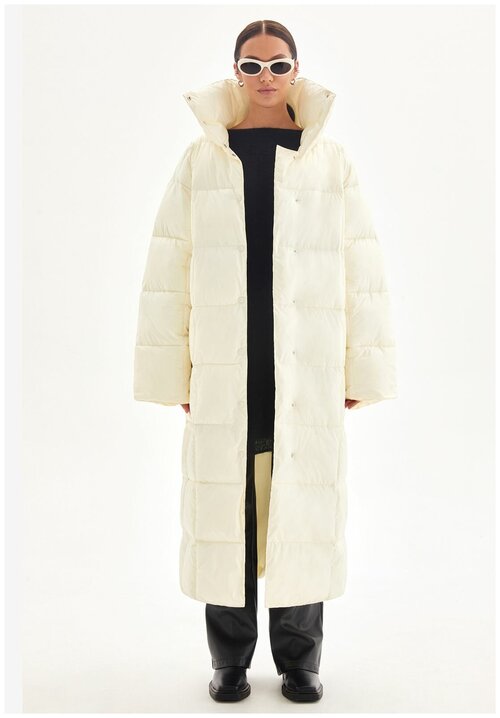 куртка  TOPTOP STUDIO зимняя, удлиненная, утепленная, размер M/L, белый