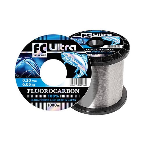 фото Леска для рыбалки aqua fc ultra fluorocarbon 100% 0,30mm 1000m