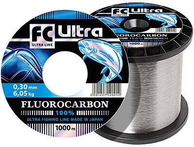 Леска для рыбалки AQUA FC Ultra Fluorocarbon 100% 0,30mm 1000m