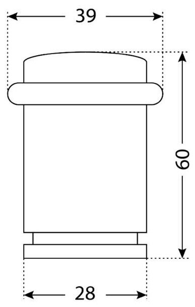 Дверной стоппер (ограничитель) напольный, крепеж в комплекте) стандарт 588А-1 WW