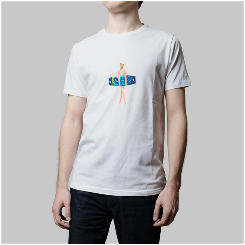 фото Футболка мужская "girl&kite", белая kitemerch