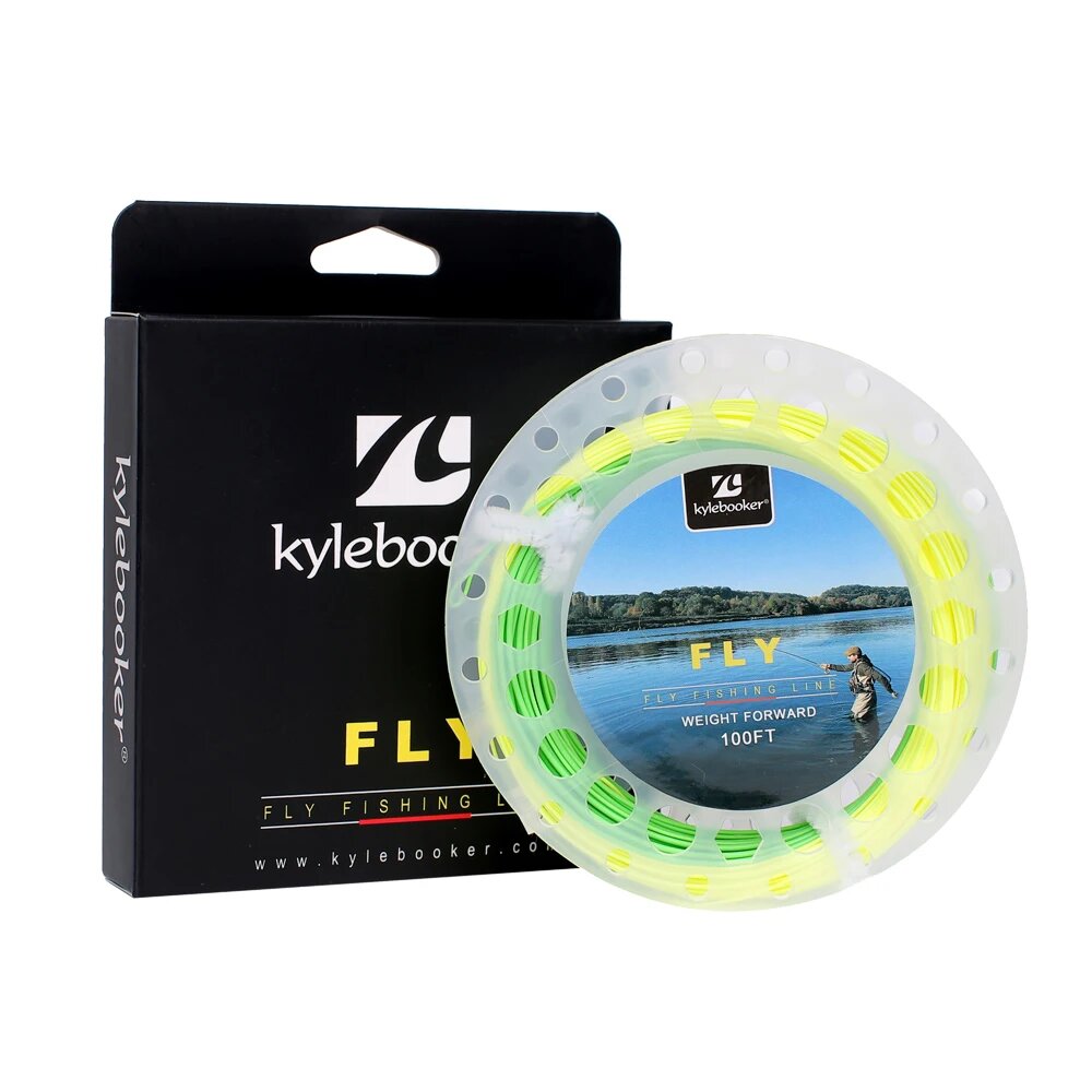 Леска для нахлыста Kylebooker WF3F-WF8F, полиэтилен, 100 футов WF5F, Fluo Yellow-Green