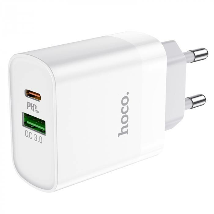 Сетевое зарядное устройство HOCO C80A Rapido PD20W+QC30 charger type-c usb (EU) белый 6931474740519