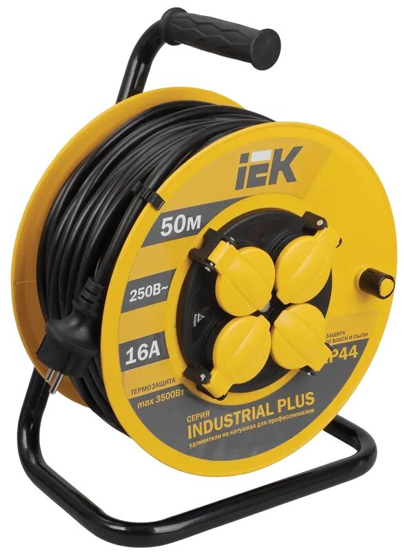 Удлинитель на катушке IEK УК50 Industrial plus с/з 16А / 3500 Вт