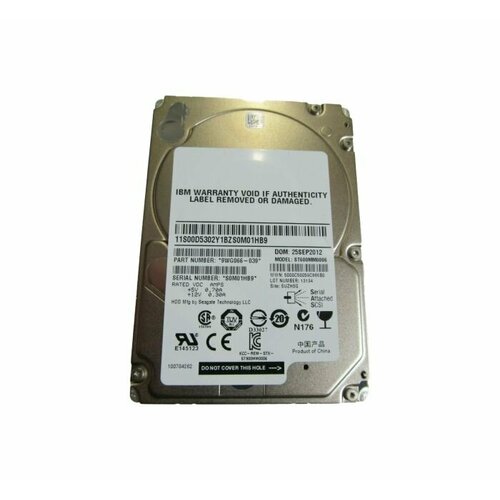 Жесткий Диск IBM Seagate Savvio 10K6 600Gb 9WG066-039 U6001000064Mb 6G SAS 25 HDD 1147800₽