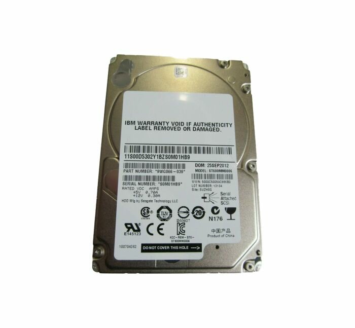 Жесткий Диск IBM (Seagate) Savvio 10K.6 600Gb 9WG066-039 (U600/10000/64Mb) 6G SAS 2,5" HDD