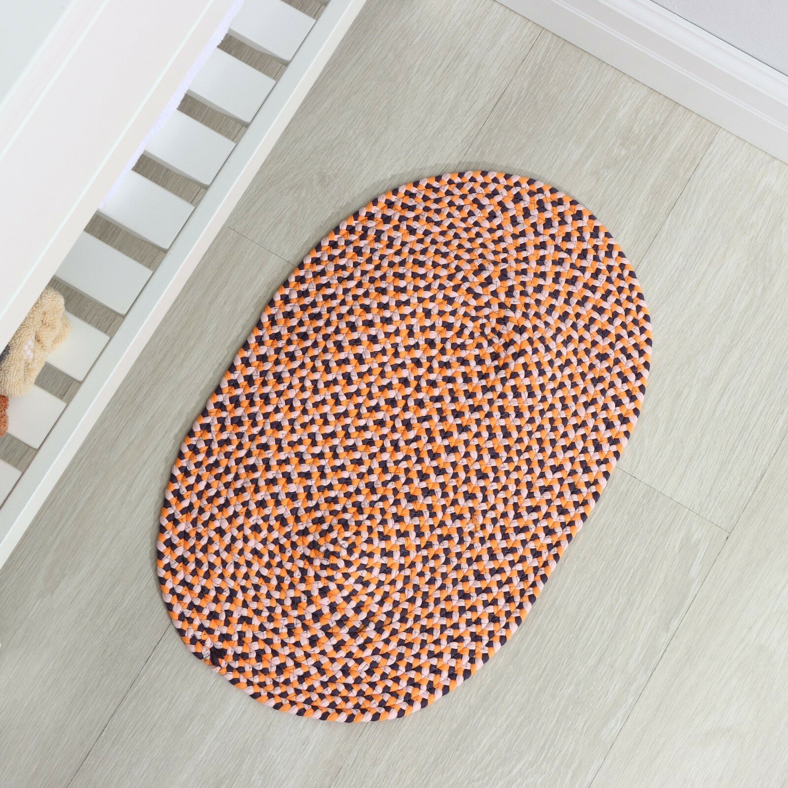 Коврик-половичок для дома овальный, 38×58 см, цвет микс
