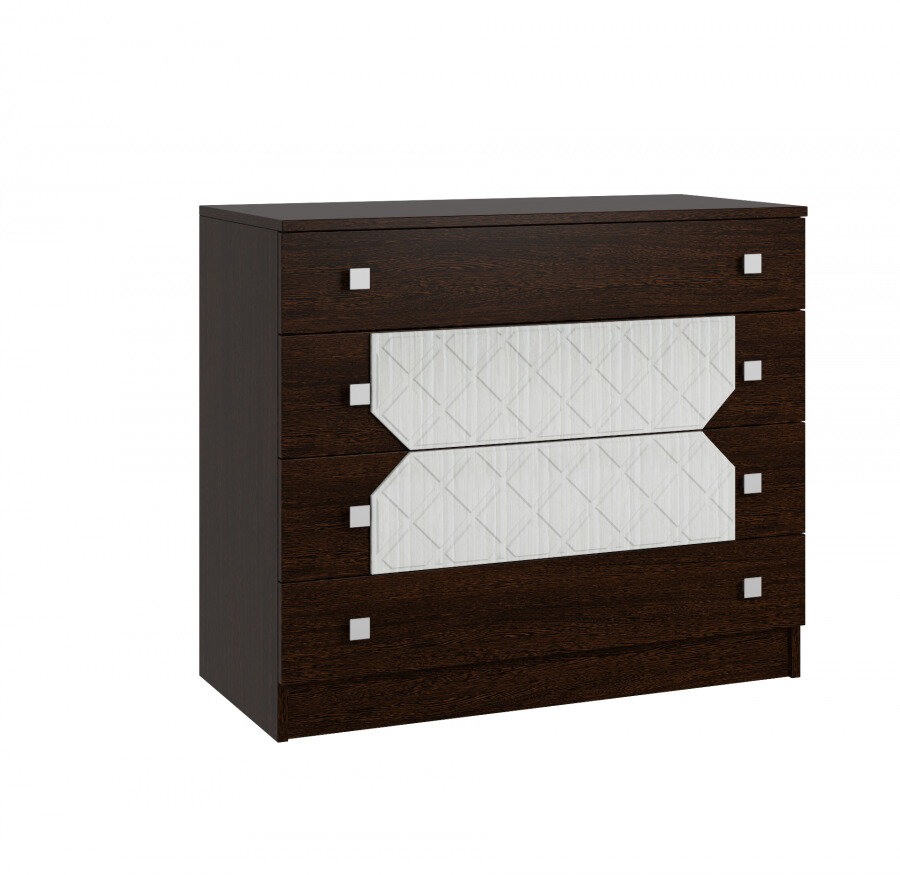 фото Комод николь, Дуб Венге/Лиственница светлая, ЛДСП, с ящиками, для спальни, гостиной, прихожей, 875х770х430, ЭРА