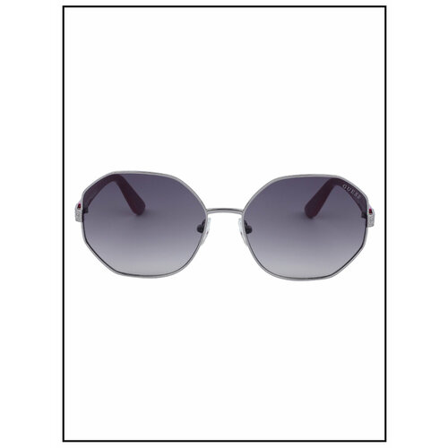 фото Солнцезащитные очки guess, шестиугольные, оправа: пластик, с защитой от уф, градиентные, для женщин, серый