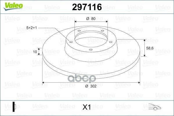 Диск Тормозной Mits Lancer Ix 297116 Valeo арт. 297116