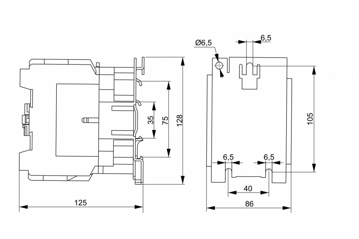 Контактор Iek КМИе-49512 95А 110В/АС3 1НО, 1НЗ, KKME41-095-110-11