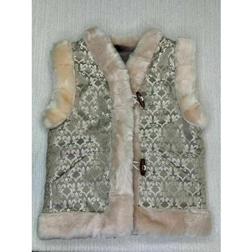 фото Жилет, размер 34, бежевый, серый нет бренда