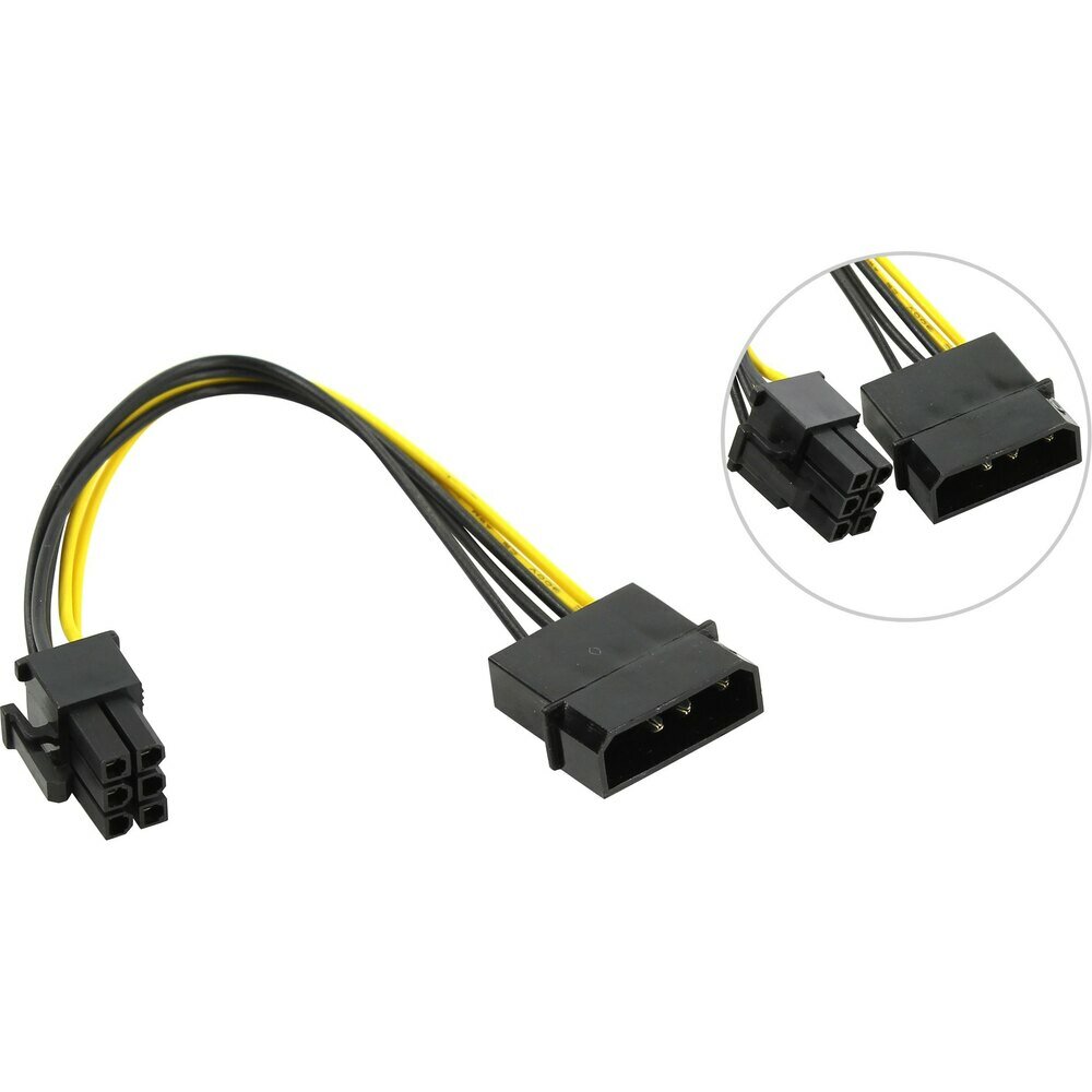 Переходник питания для видеокарт PCI-Ex, Molex (M) -> 6pin | ORIENT C511 — фото 1