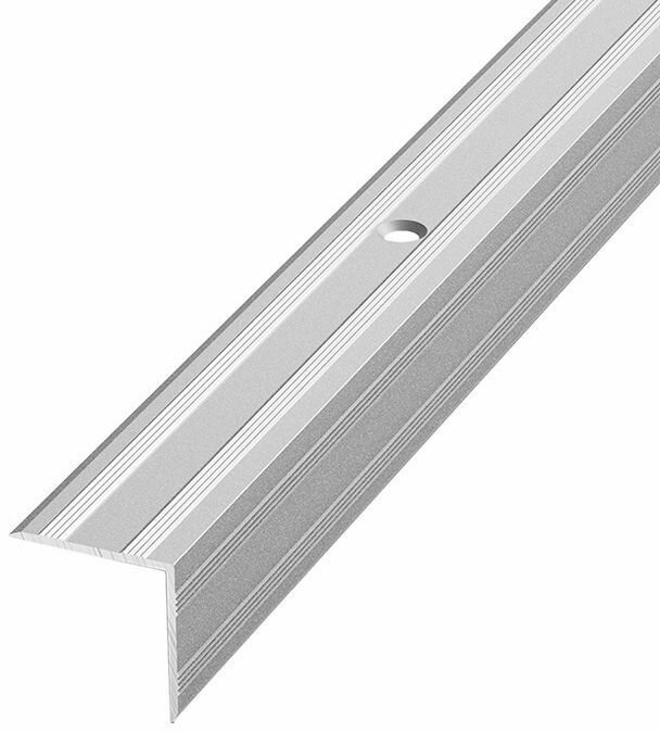 Лука порог угловой 20х20мм серебро (135м)