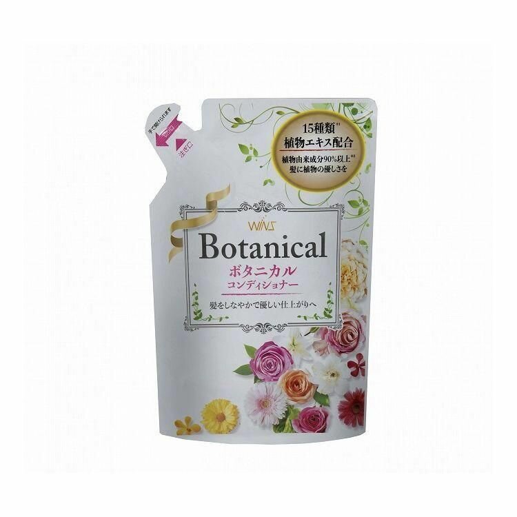 Nihon Detergent Увлажняющий кондиционер Wins Botanical Conditioner для волос, с растительными экстрактами 370 мл, мягкая упаковка
