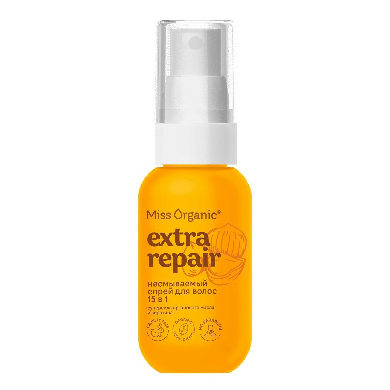 Спрей для волос несмываемый Miss Organic Extra Repair Экспресс-уход 15в1, 40 мл