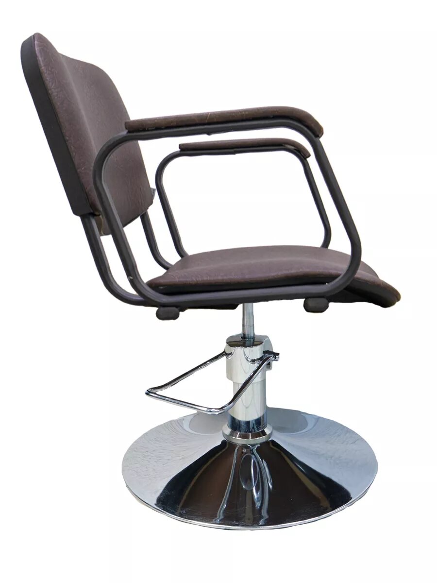 Кресло парикмахерское Kontakt диск коричневое — фото 1