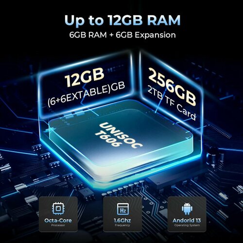 Планшет HOTWAV R7 12GB256GB1280x800Android 1315600mAh Unisoc T606 Octa - Core 8 ядер 16 МГц 90 Гц4K SIM 17200₽