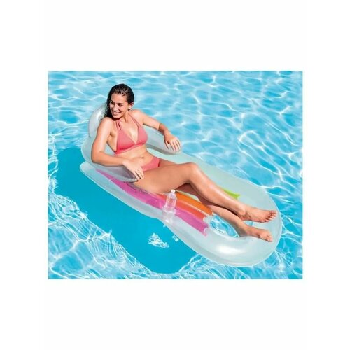 Надувной матрас-кресло шезлонг, 2 камeры 160x85см белый