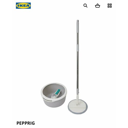 Плоская швабра с ведром IKEA PEPPRIG 23см круглая 4970₽