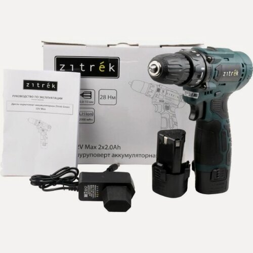 Изображение товара Дрель-шуруповерт аккумуляторная Zitrek Green 12V Max, 12В, 2х2.0Ач (085-1016)