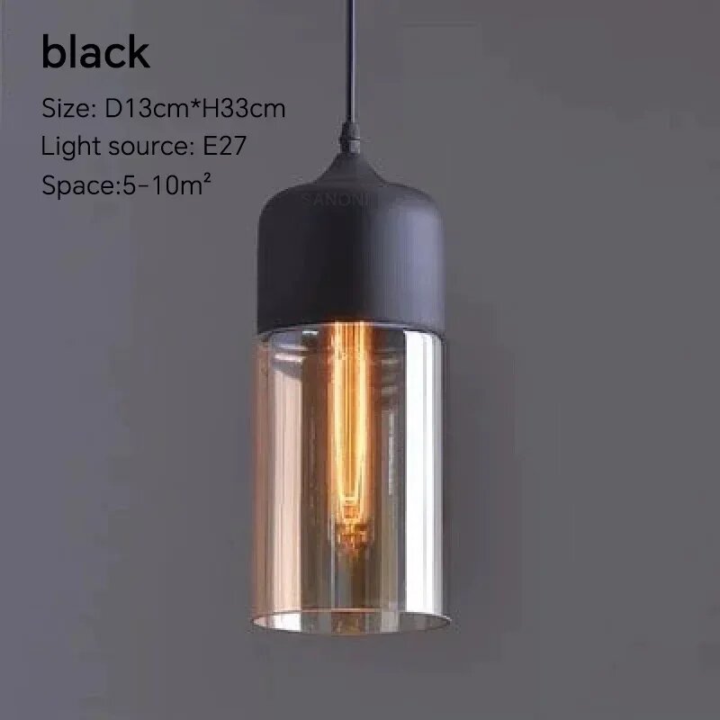 Подвесной светильник черный, B Amber 12cm, E27