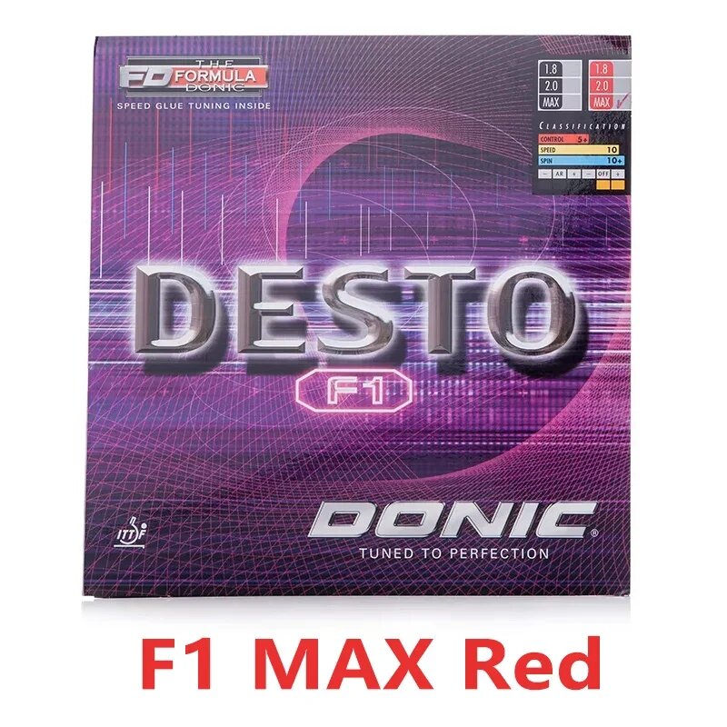 DONIC Desto F1 MAX накладка для настольного тенниса Красный, Max Red