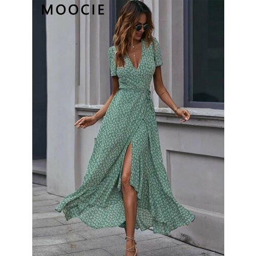 фото Платье moocie весна-лето 2025, размер s, зелeный
