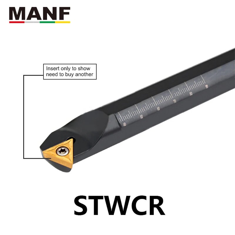 MANF S16Q-STWCR11 CNC 12 мм 16 мм 20 мм токарный винт тип стальные держатели токарный станок резак бар обработка отверстий внутренний расточной инструмент токарный инструмент, S12M-STWCR11