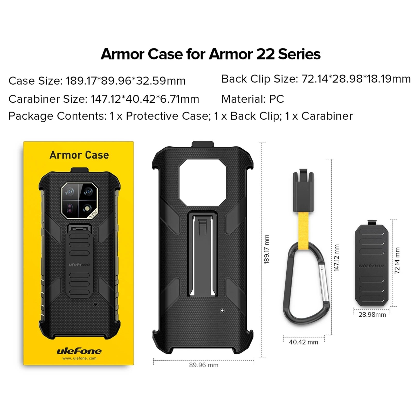 Чехол для телефона Ulefone Armor 22, чехол для телефона Ulefone с задним зажимом и карабином для Ulefone Armor 22