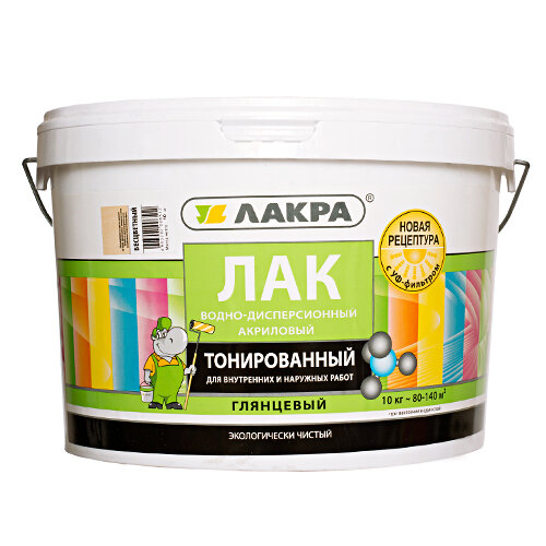 Лак универсальный Lakra тонированный бесцветный 10 кг