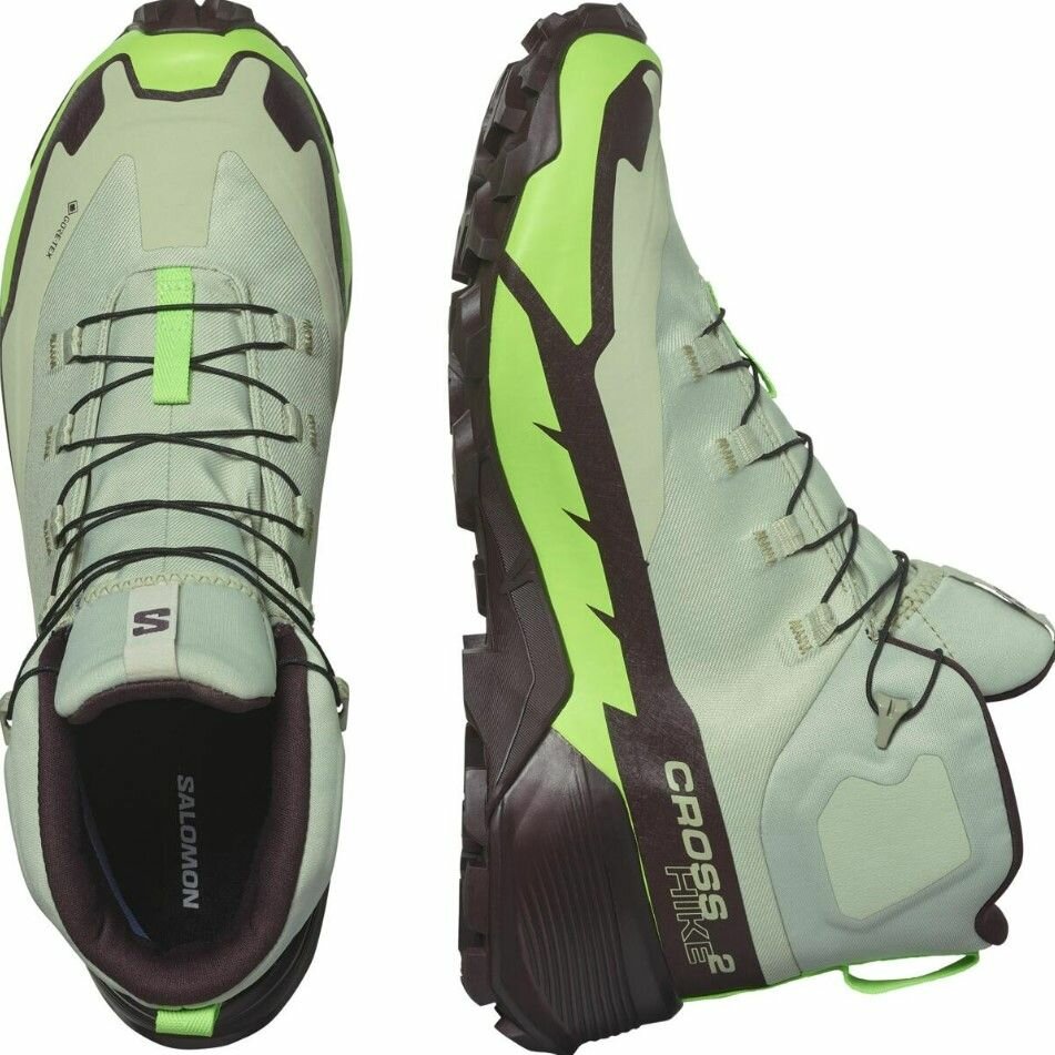 Кроссовки Salomon CROSS HIKE MID, размер 9.5 UK, зеленый, черный — фото 1