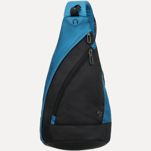 Изображение товара Рюкзак Torber с одним плечевым ремнем, черный/синий, полиэстер/добби, 25x15x45 см, 7 л