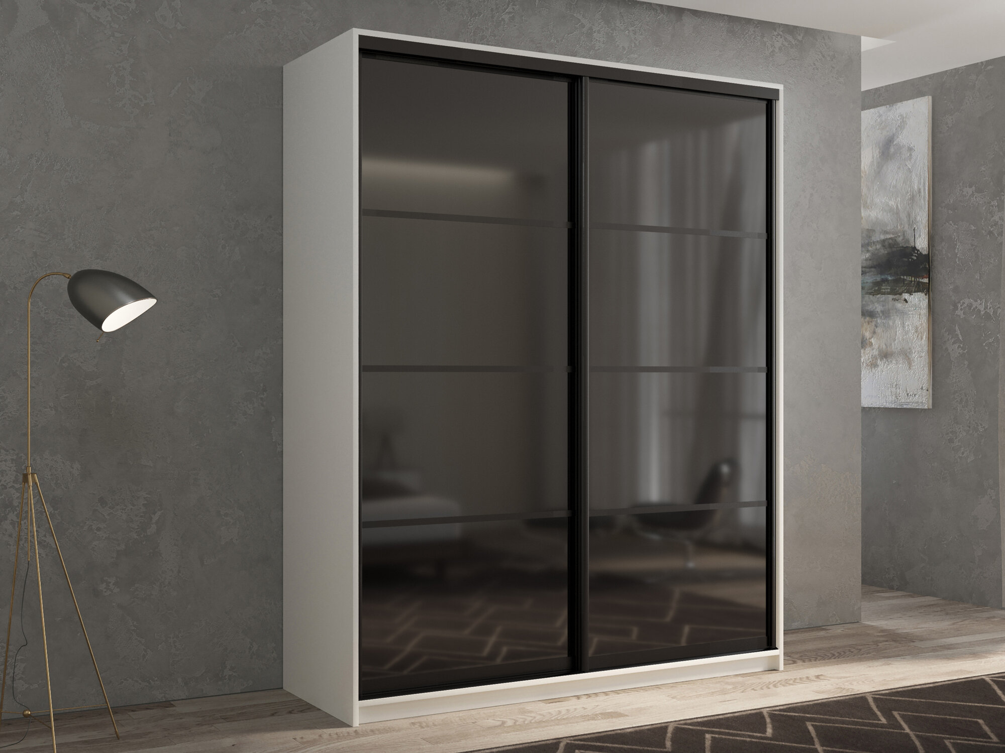 Шкаф-купе белый для спальни и прихожей